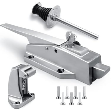 Darella Walk in Cooler Latch Handle 304 Stainless Steel Freezer Door Handle Kit 59 Inside Release Handle Walk in Cooler DoorHandle Kit High Base