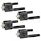 FILTA 4 Pack Matte Black Passage Door Handles Knurled Door Levers Interior Matte Black Door Lever Bathroom Door Knobs Heavy Duty Square Door Lock