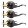 GOBEKOR Passage Door Levers Oil Rubbed Bronze Interior Door Handles for Hall Closet Modern Keyless Closet Door Locks Hardware 3 Pack