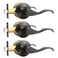 GOBEKOR Passage Door Levers Oil Rubbed Bronze Interior Door Handles for Hall Closet Modern Keyless Closet Door Locks Hardware 3 Pack