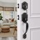 Haidms OilRubbed Bronze Front Door Handle and Deadbolt Set Front Door Lock Set Entry Door Locksets with Deadbolt Single Cylinder Exterior Door Handle with Reversible Handle Lever