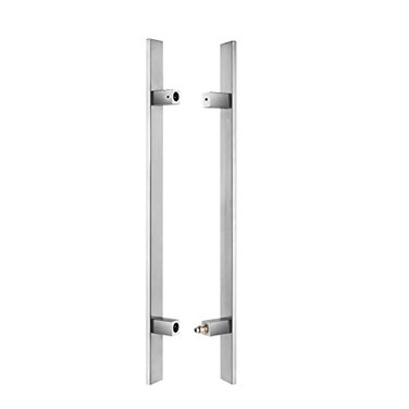 HONGYUN 48Inch Long Square Door Pull Handle with Solid Standoffs HeavyDuty Commercial Grade 304 Stainless Steel for Interior Exterior Push Pull Glass and Barn Doors Brushed Finish