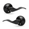 KNOBWELL 2 Set Black Dummy Door Handles Interior Door Knobs for ClosetFrench Doors NoFunctioning Pull Only Door Levers2 Left 2 Right