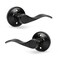 KNOBWELL 2 Set Black Dummy Door Handles Interior Door Knobs for ClosetFrench Doors NoFunctioning Pull Only Door Levers2 Left 2 Right