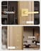 Leydebong 1 Pack Dummy Door Handles in Satin Brass NonTurning Interior Door Levers Heavy Duty Reversible Indoor Handles for Closet Pantry