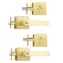 Leydebong 2 Pack Square Entry Levers and Single Cylinder Deadbolts Combo Pack Flat Gold Keyed Alike Heavy Duty Keyed Entry Handles Locksets Reversible for Right and Left Side