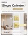 Leydebong 2 Pack Square Entry Levers and Single Cylinder Deadbolts Combo Pack Flat Gold Keyed Alike Heavy Duty Keyed Entry Handles Locksets Reversible for Right and Left Side