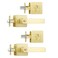 Leydebong 2 Pack Square Entry Levers and Single Cylinder Deadbolts Combo Pack Flat Gold Keyed Alike Heavy Duty Keyed Entry Handles Locksets Reversible for Right and Left Side