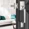 MAXECURITY Silver Exterior Front Door Handle With Reversible Lever Modern Entry Handle for Right or Left Handed Doors No Lock Satin Nickel