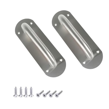 QLQWDNDY 2 Pack Pull Push Door Plate Handle 8inch Stainless Steel Heavy Duty Sliding Barn Door Pull for Shed Cupboard Toilet Cabinet Garage with Mounting ScrewsSilver200mmx65mm Ellipse
