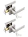 Tinewa 2 Pack Entry Door Levers with Lock and Key Brushed Nickel Keyed Alike Lockset Combo Pack Entrance Door Handles for Office and Front Door Door Knobs Lockset Each with 3 Keys