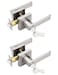 Tinewa 2 Pack Entry Door Levers with Lock and Key Brushed Nickel Keyed Alike Lockset Combo Pack Entrance Door Handles for Office and Front Door Door Knobs Lockset Each with 3 Keys