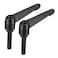 uxcell M10 x 40mm Handle Adjustable Clamping Lever Thread Push Button Ratchet Male Threaded Stud Knobs Rotating Screw Handles Bolts with Locking Lever Black 2pcs