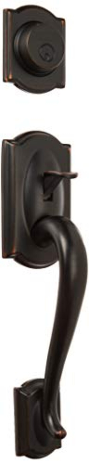 SCHLAGE Schlage F93CAM716ACCLH Camelot Inactive Handleset with Accent Lefthanded Lever Aged Bronze