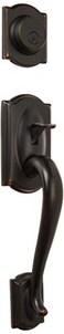 SCHLAGE Schlage F93CAM716ACCLH Camelot Inactive Handleset with Accent Lefthanded Lever Aged Bronze