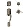 SCHLAGE Camelot Single Cylinder Handleset and Left Hand Accent Lever Antique Pewter F60 CAM 620 Acc LH