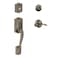 SCHLAGE Camelot Single Cylinder Handleset and Left Hand Accent Lever Antique Pewter F60 CAM 620 Acc LH