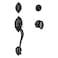 SCHLAGE Schlage Brookshire Single Cylinder Handleset and Siena Knob Matte Black F60 BRK 622 SIE
