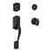 SCHLAGE F60 CAM 716 SIE Camelot Single Cylinder Handle Set and Siena Knob Aged Bronze