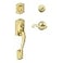 SCHLAGE Camelot Single Cylinder Handleset and Right Hand Flair Lever Bright Brass F60 CAM 505 FLA 605 RH