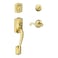 SCHLAGE Camelot Single Cylinder Handleset and Right Hand Flair Lever Bright Brass F60 CAM 505 FLA 605 RH
