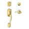 SCHLAGE Camelot Single Cylinder Handleset and Right Hand Flair Lever Bright Brass F60 CAM 505 FLA 605 RH