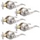 Knobonly 5 Pack Brushed Satin Nickel Door Lever Privacy Door Handles Zinc Alloy Door Handle Interior Keyless Lock for Bedroom or Bathroom