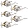Knobonly 5 Pack Brushed Satin Nickel Door Lever Privacy Door Handles Zinc Alloy Door Handle Interior Keyless Lock for Bedroom or Bathroom
