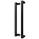BARNSMITH 24 Inches Commercial Door Handle Pull Heavy Duty Stainless Steel Modern Square Rectangle Flat Shape Push Pull Entrance Entry Front Office Store Garage Handle Pull Set