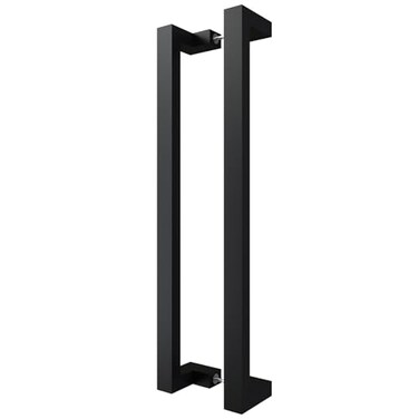 BARNSMITH 24 Inches Commercial Door Handle Pull Heavy Duty Stainless Steel Modern Square Rectangle Flat Shape Push Pull Entrance Entry Front Office Store Garage Handle Pull Set