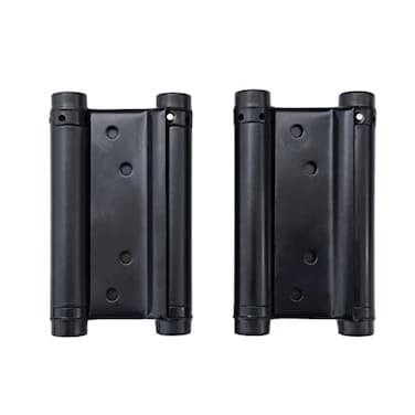Auto-plaza 1 Pair 2 Pcs 4 Stainless Steel Matte Black Double Action Spring Door Hinge for Saloon Cafe Door Shop