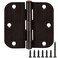 TDCHINGES 18 Pack Oil Rubbed Bronze Door Hinges 35 x 3 12 Inch Black Brushed Interior Hinge Rounded 58 Radius Corner 3 Iron Residential Standard Bedroom Bifold Single Double Doors Hardware Kit