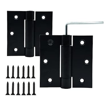 KSDCMRS 35 SelfClosing Stainless Steel Hinges312 inch x 3 12 Inch Heavy Duty Spring Loaded Automatic Adjustable to Close Door Hinge with Square Corner Matte Black2PACK