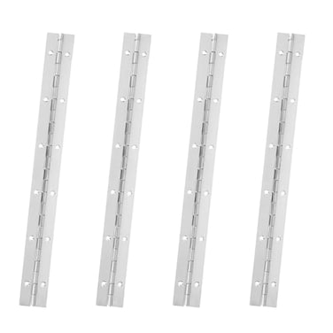 XHMAXE 4Pcs Continuous Piano Hinges 12Inch 12 Open Width Silver Heavy Duty Stainless Steel 004 Folding for Storage Boxes Cabinets Door Piano Wood Furniture