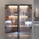 Antrader 2 Pcs Glass Cabinet Door Hinges Wine Cabinet Clamps Display Gate Hinges Zinc Alloy Matte Black No Need to Drill Hole