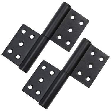 Antrader 5 Inch Lift Off Hinge Flag HingesBlack Offset Door HingesStainless Steel Door Hinge Detachable2 Pcs