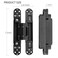 AnvFlik 2Pack 7 inch Black Hidden Door Hinges Heavy Duty Zinc Alloy Invisible Hinges Concealed 180 Degree Swing Hinge 3 Way Adjustable Butt Hinge