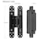 AnvFlik 2Pack 7 inch Black Hidden Door Hinges Heavy Duty Zinc Alloy Invisible Hinges Concealed 180 Degree Swing Hinge 3 Way Adjustable Butt Hinge