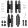 AnvFlik 4Pack 7 inch Black Hidden Door Hinges Heavy Duty Zinc Alloy Concealed Hinges Invisible 180 Degree Swing Hinge 3 Way Adjustable Butt Hinge