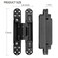 AnvFlik 4Pack 7 inch Black Hidden Door Hinges Heavy Duty Zinc Alloy Concealed Hinges Invisible 180 Degree Swing Hinge 3 Way Adjustable Butt Hinge