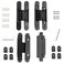 AnvFlik 4Pack 7 inch Black Hidden Door Hinges Heavy Duty Zinc Alloy Concealed Hinges Invisible 180 Degree Swing Hinge 3 Way Adjustable Butt Hinge