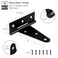 Auxdee 2 Pack 4 Inch TStrap Shed Door Hinges Heavy Duty Barn Door Gate Hinges with Screws Tee Hinges for Wooden Fences Yard Patio Door Black Wrought Hardware Iron Rustproof