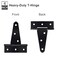 Auxdee 2 Pack 4 Inch TStrap Shed Door Hinges Heavy Duty Barn Door Gate Hinges with Screws Tee Hinges for Wooden Fences Yard Patio Door Black Wrought Hardware Iron Rustproof