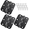 qtanber Ball Bearing Door Hinges 35 Stainless Steel Door Hinges 35X 35 Residential Doors Hardware with 58 Radius Corner NonRemovable Pin 3 Pack Black 3 Pack