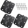 qtanber Ball Bearing Door Hinges 35 Stainless Steel Door Hinges 35X 35 Residential Doors Hardware with 58 Radius Corner NonRemovable Pin 3 Pack Black 3 Pack