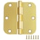 Design House 10Pack 35Inch x 35Inch Interior Door Hinges with 58Inch Radius Satin Brass Heavy Duty Steel Construction Left or RightHanded 181404