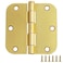 Design House 10Pack 35Inch x 35Inch Interior Door Hinges with 58Inch Radius Satin Brass Heavy Duty Steel Construction Left or RightHanded 181404