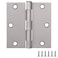 Design House 181487 Square Steel Door Hinge Door Hardware Door Hinges for Interior Doors 35 x 35 Satin Nickel 10Pack
