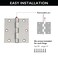 Design House 181487 Square Steel Door Hinge Door Hardware Door Hinges for Interior Doors 35 x 35 Satin Nickel 10Pack