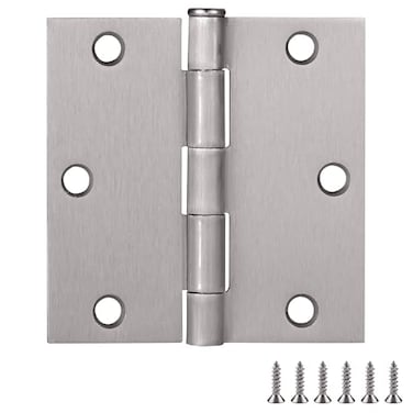 Design House 181487 Square Steel Door Hinge Door Hardware Door Hinges for Interior Doors 35 x 35 Satin Nickel 10Pack